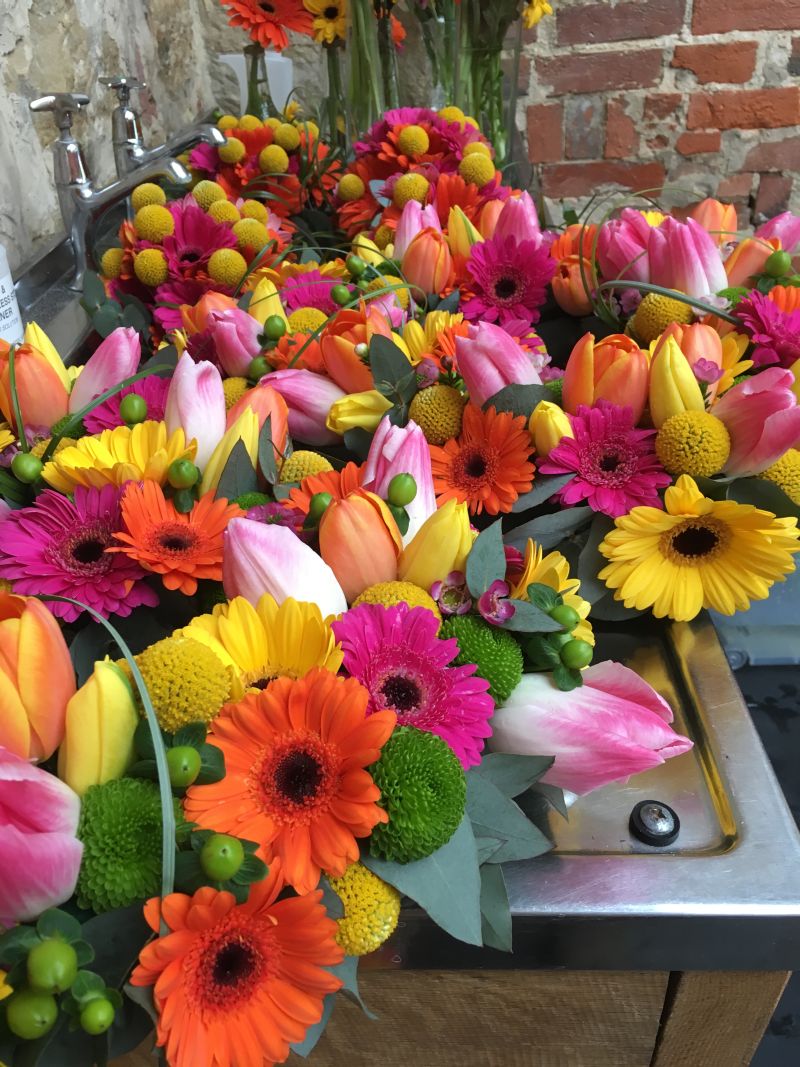 Bouquets keeping fresh overnight Hendall Manor Barns